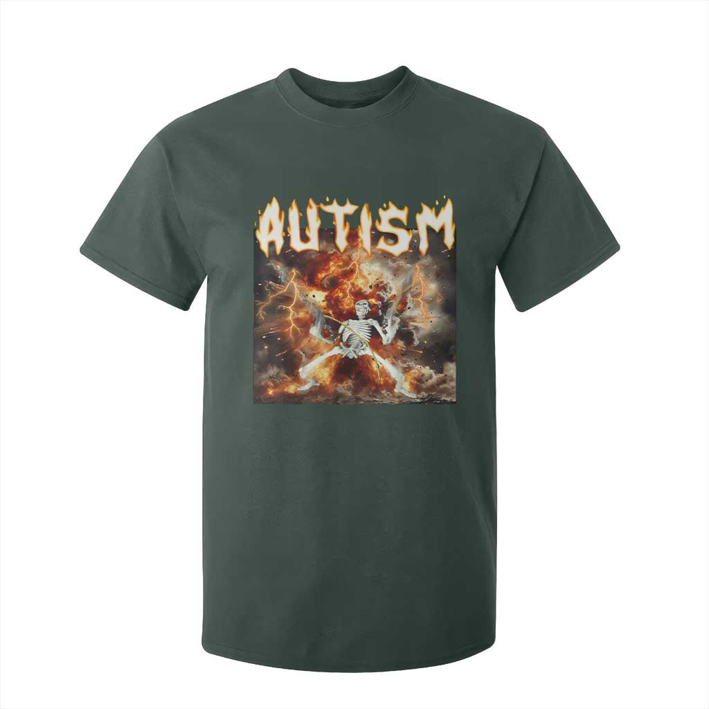 Funny Autism Skeleton Meme T Shirt For Kid Oddly Specific Dank Meme TS11 Dark Forest Green Print Your Wear