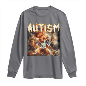 Funny Autism Skeleton Meme Long Sleeve Shirt Oddly Specific Dank Meme TS11 Charcoal Print Your Wear