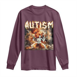 Funny Autism Skeleton Meme Long Sleeve Shirt Oddly Specific Dank Meme TS11 Maroon Print Your Wear