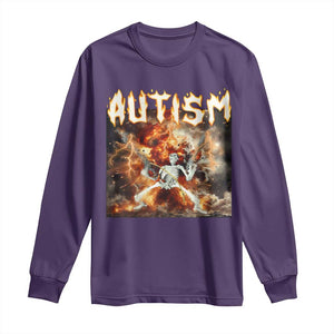 Funny Autism Skeleton Meme Long Sleeve Shirt Oddly Specific Dank Meme TS11 Purple Print Your Wear