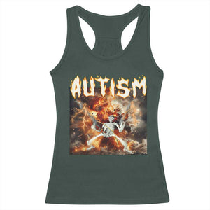 Funny Autism Skeleton Meme Racerback Tank Top Oddly Specific Dank Meme TS11 Dark Forest Green Print Your Wear