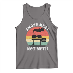 Funny Smoke Meat Not Meth Tank Top Retro Vintage Grilling BBQ TS11 Deep Heather Print Your Wear