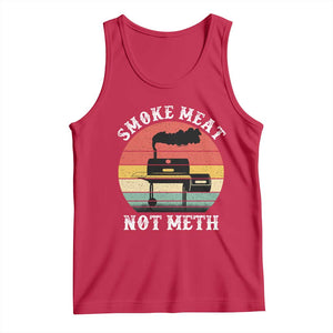 Funny Smoke Meat Not Meth Tank Top Retro Vintage Grilling BBQ TS11 Red Print Your Wear
