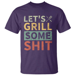 Funny BBQ Grilling Let's Grill Some Shit T Shirt Retro Vintage Barbecue Father's Day TS11 Purple Print Your Wear