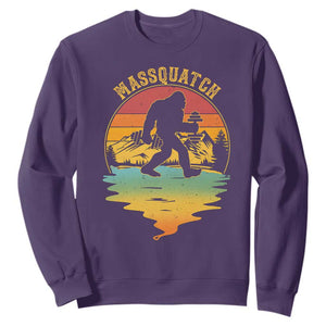Funny Bigfoot Massquatch Sweatshirt Retro Workout Gym Weightlifter Sasquatch TS11 Purple Print Your Wear