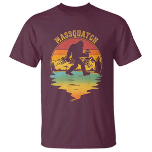 Funny Bigfoot Massquatch T Shirt Retro Workout Gym Weightlifter Sasquatch TS11 Maroon Print Your Wear