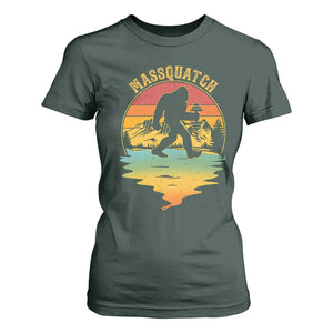 Funny Bigfoot Massquatch T Shirt For Women Retro Workout Gym Weightlifter Sasquatch TS11 Dark Forest Green Print Your Wear