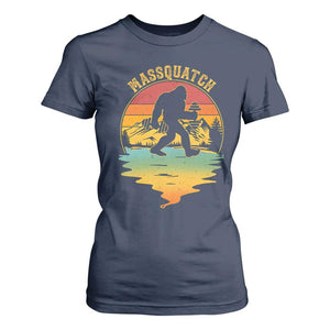 Funny Bigfoot Massquatch T Shirt For Women Retro Workout Gym Weightlifter Sasquatch TS11 Navy Print Your Wear