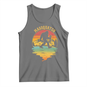 Funny Bigfoot Massquatch Tank Top Retro Workout Gym Weightlifter Sasquatch TS11 Black Heather Print Your Wear