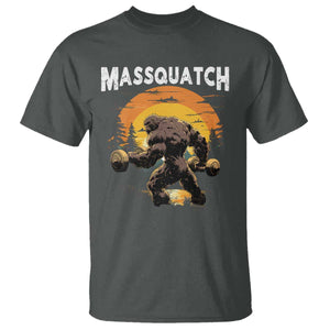 Funny Bigfoot Massquatch T Shirt Workout Gym Weightlifter Sasquatch TS11 Dark Heather Print Your Wear