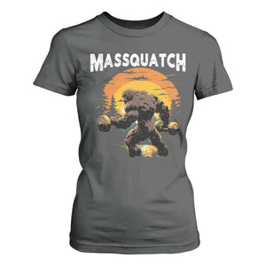 Funny Bigfoot Massquatch T Shirt For Women Workout Gym Weightlifter Sasquatch TS11 Dark Heather Print Your Wear