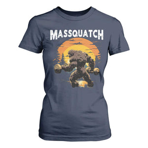 Funny Bigfoot Massquatch T Shirt For Women Workout Gym Weightlifter Sasquatch TS11 Navy Print Your Wear