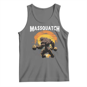 Funny Bigfoot Massquatch Tank Top Workout Gym Weightlifter Sasquatch TS11 Black Heather Print Your Wear