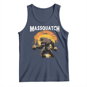 Funny Bigfoot Massquatch Tank Top Workout Gym Weightlifter Sasquatch TS11 Navy Print Your Wear