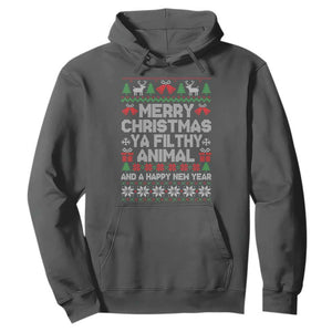 Funny Merry Christmas And A Happy New Year Hoodie Christmas Movie TS11 Dark Heather Print Your Wear