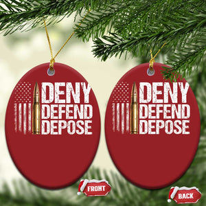 Deny Defend Depose Christmas Ornament Bullet Vintage American Flag TS11 Oval Red Print Your Wear