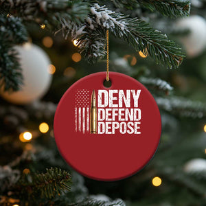 Deny Defend Depose Christmas Ornament Bullet Vintage American Flag TS11 Print Your Wear