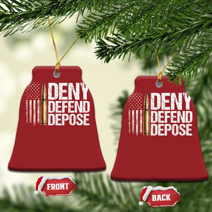 Deny Defend Depose Christmas Ornament Bullet Vintage American Flag TS11 Bell Flake Red Print Your Wear