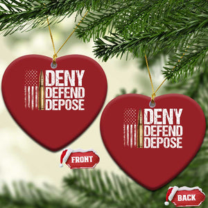 Deny Defend Depose Christmas Ornament Bullet Vintage American Flag TS11 Heart Red Print Your Wear