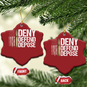 Deny Defend Depose Christmas Ornament Bullet Vintage American Flag TS11 Snow Flake Red Print Your Wear