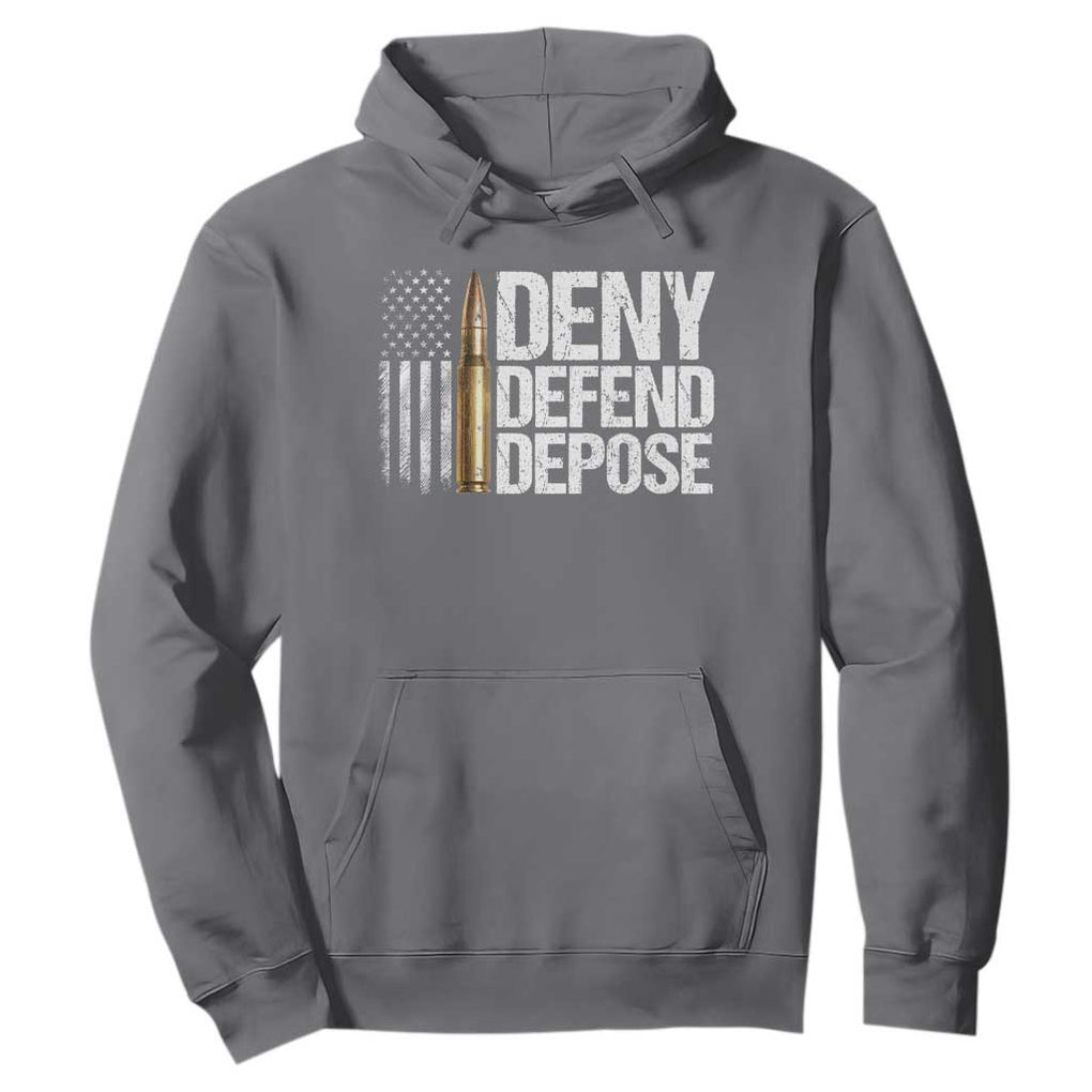 Deny Defend Depose Hoodie Bullet Vintage American Flag TS11 Charcoal Print Your Wear