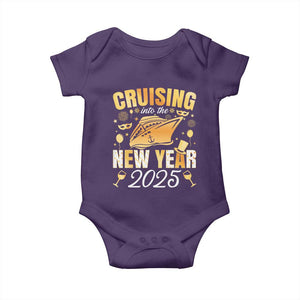 Family New Year's Trip 2025 Baby Onesie Cruising Into The New Year 2025 TS11 Purple Print Your Wear