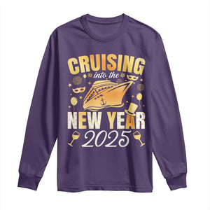 Family New Year's Trip 2025 Long Sleeve Shirt Cruising Into The New Year 2025 TS11 Purple Print Your Wear