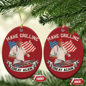 Funny Trump Make Grilling Great Again Christmas Ornament Trump BBQ Grill Vintage American Flag TS11 Oval Red Print Your Wear