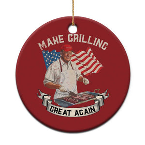 Funny Trump Make Grilling Great Again Christmas Ornament Trump BBQ Grill Vintage American Flag TS11 Print Your Wear