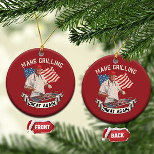 Funny Trump Make Grilling Great Again Christmas Ornament Trump BBQ Grill Vintage American Flag TS11 Circle Red Print Your Wear