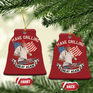 Funny Trump Make Grilling Great Again Christmas Ornament Trump BBQ Grill Vintage American Flag TS11 Bell Flake Red Print Your Wear