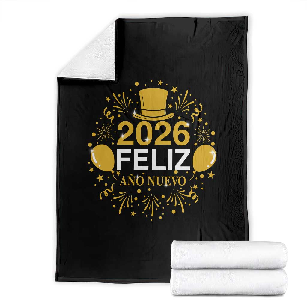 Spanish Mexican New Year 2026 Throw Blanket Feliz Ano Nuevo NYE Party TS11 Black Print Your Wear