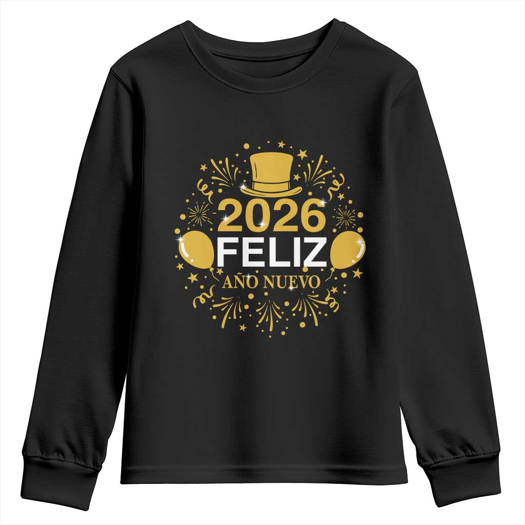 Spanish Mexican New Year 2026 Youth Sweatshirt Feliz Ano Nuevo NYE Party TS11 Black Print Your Wear