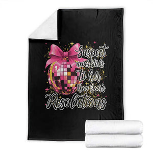 Funny Suspect Never Sticks To Her New Years Resolutions Throw Blanket Coquette Disco Ball TS11 Black Print Your Wear