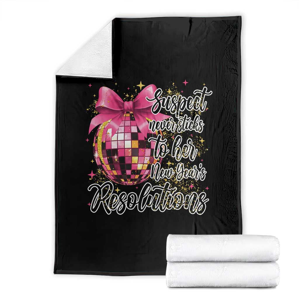 Funny Suspect Never Sticks To Her New Years Resolutions Throw Blanket Coquette Disco Ball TS11 Black Print Your Wear