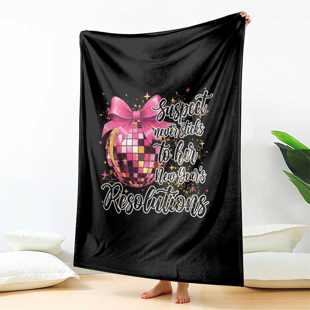 Funny Suspect Never Sticks To Her New Years Resolutions Throw Blanket Coquette Disco Ball TS11 Print Your Wear