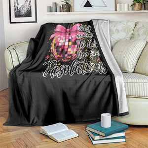 Funny Suspect Never Sticks To Her New Years Resolutions Throw Blanket Coquette Disco Ball TS11 Print Your Wear