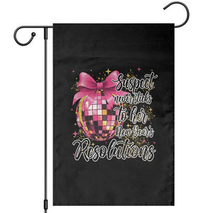 Funny Suspect Never Sticks To Her New Years Resolutions Garden Flag Coquette Disco Ball TS11 Black Print Your Wear