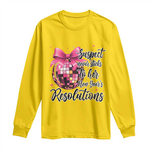 Funny Suspect Never Sticks To Her New Years Resolutions Long Sleeve Shirt Coquette Disco Ball TS11 Daisy Print Your Wear