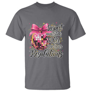 Funny Suspect Never Sticks To Her New Years Resolutions T Shirt Coquette Disco Ball TS11 Charcoal Print Your Wear