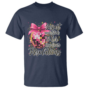 Funny Suspect Never Sticks To Her New Years Resolutions T Shirt Coquette Disco Ball TS11 Navy Print Your Wear