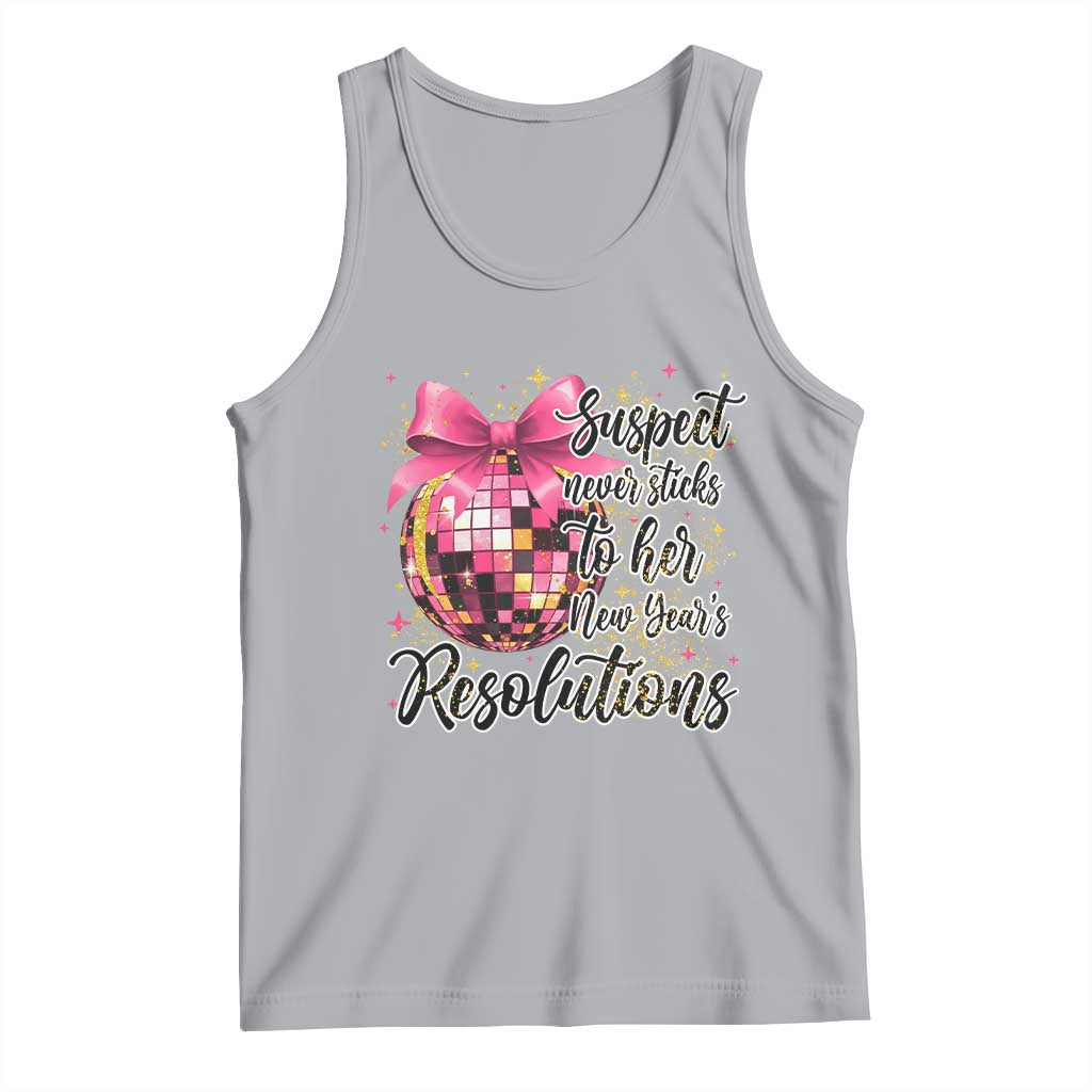 Funny Suspect Never Sticks To Her New Years Resolutions Tank Top Coquette Disco Ball TS11 Athletic Heather Print Your Wear