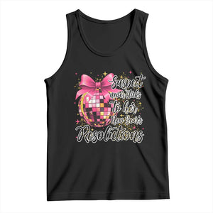 Funny Suspect Never Sticks To Her New Years Resolutions Tank Top Coquette Disco Ball TS11 Black Print Your Wear