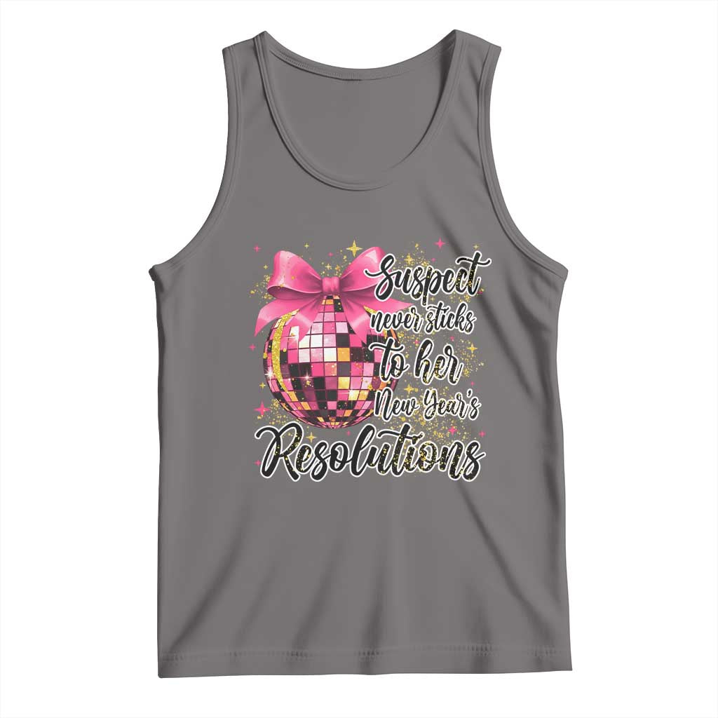 Funny Suspect Never Sticks To Her New Years Resolutions Tank Top Coquette Disco Ball TS11 Deep Heather Print Your Wear