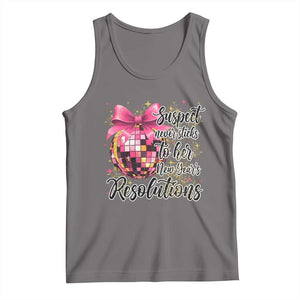 Funny Suspect Never Sticks To Her New Years Resolutions Tank Top Coquette Disco Ball TS11 Deep Heather Print Your Wear