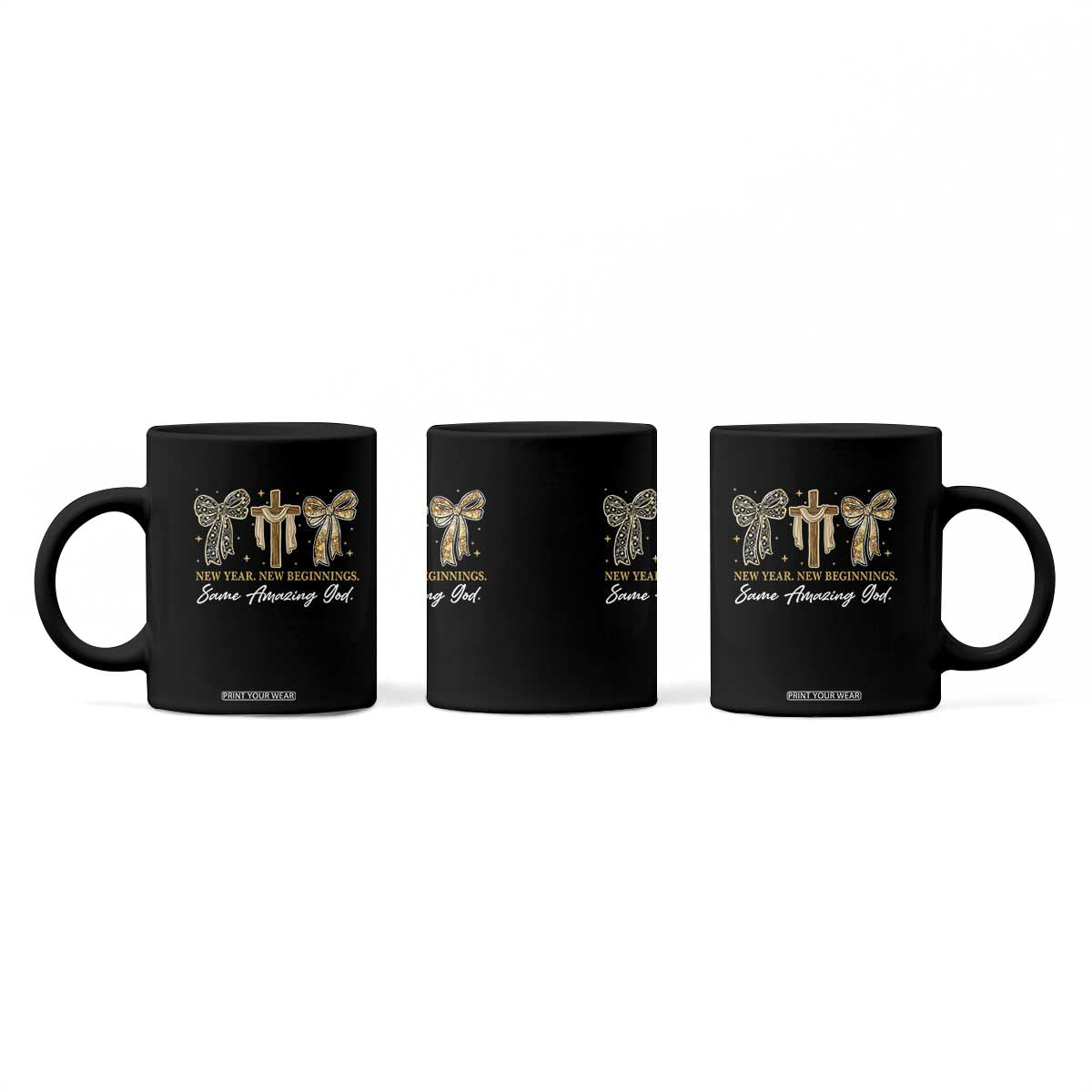 New Year New Beginnings Same Amazing God Coffee Mug Christian New Years Eve TS11 Print Your Wear
