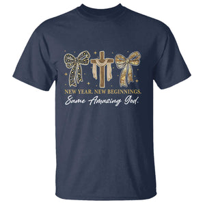 New Year New Beginnings Same Amazing God T Shirt Christian New Years Eve TS11 Navy Print Your Wear