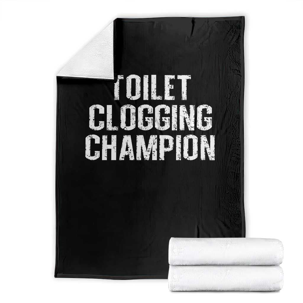 Toilet Clogging Champion Throw Blanket Funny Meme TS11 Black Print Your Wear