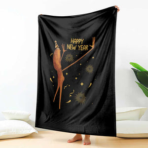 Funny Marcus The Worm New Year Throw Blanket Happy New Year NYE Party Firework TS11 Print Your Wear