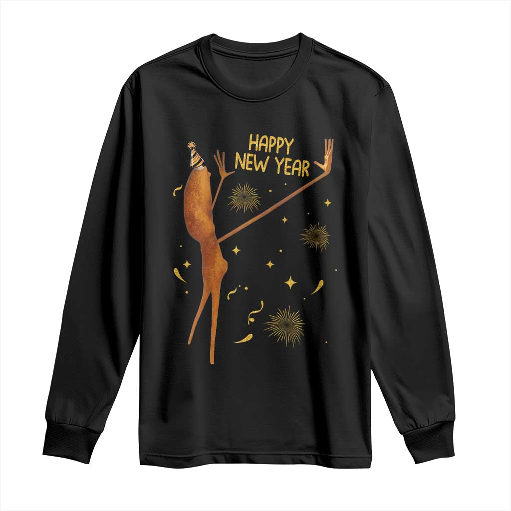 Funny Marcus The Worm New Year Long Sleeve Shirt Happy New Year NYE Party Firework TS11 Black Print Your Wear